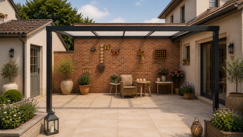 Terrasoverkapping Shadow antraciet 3x4m