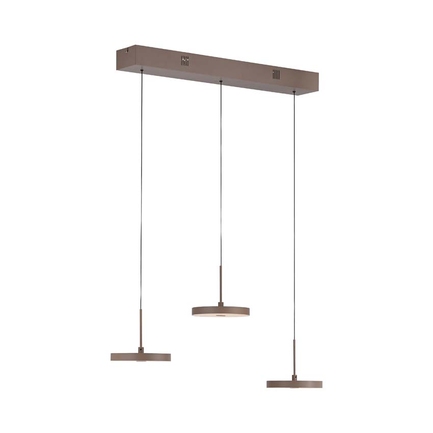 Luminaire suspendu - sable - 65cm - dimmable - 3x6,8W - 3000K