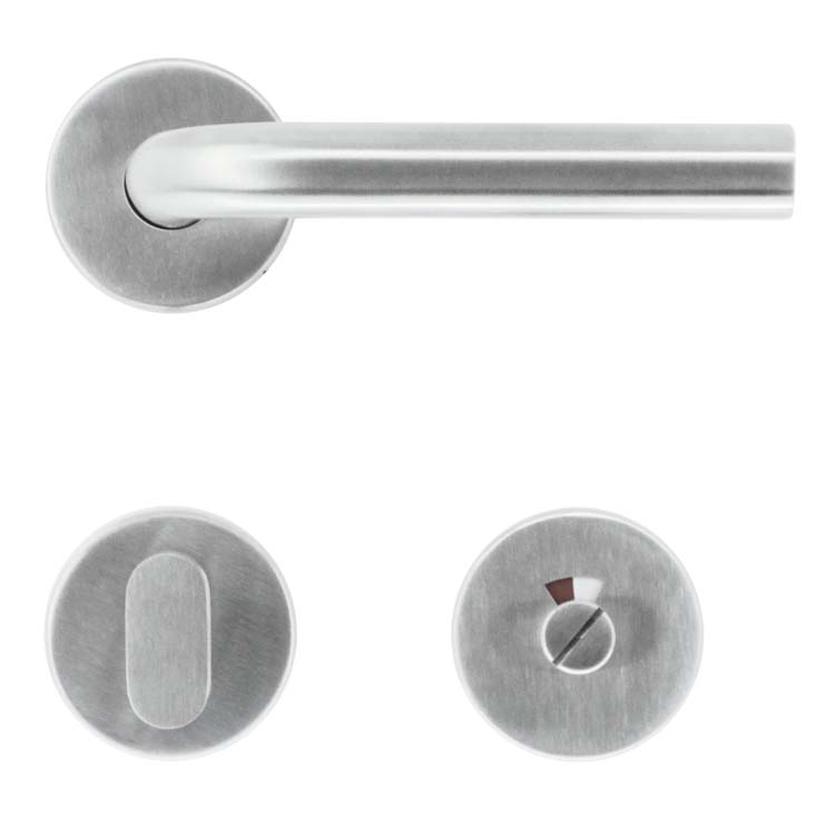 Poignée de porte pro perugia lucera 19mm inox avec serrure toilette