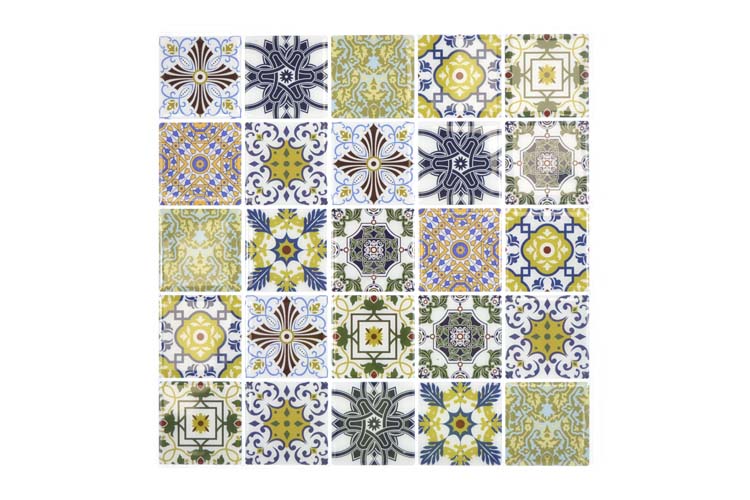 Mozaïek vinyl retro multicolor 25,5 x 25,5 cm