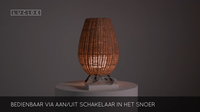 Tafellamp - Ø 22 cm - 1xG9 - Licht hout