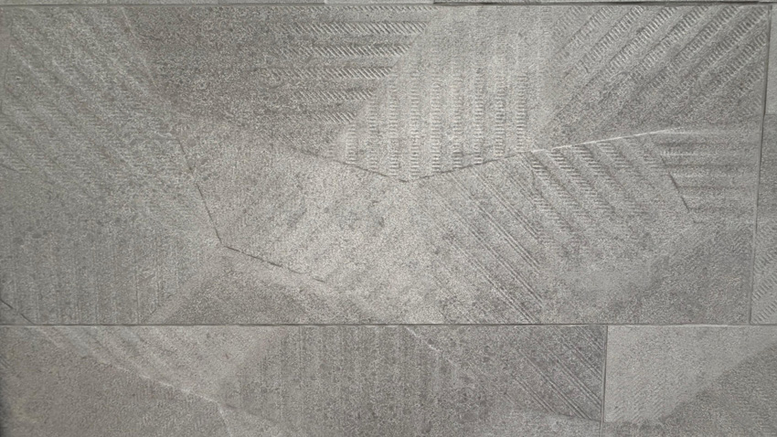 Carrelage mural Phoenix gris décor géométrique 30x90cm