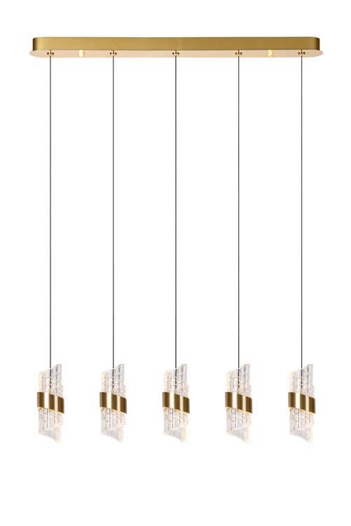Hanglamp - goud/messing - 84cm - LED - 5x7,8W - 2700K