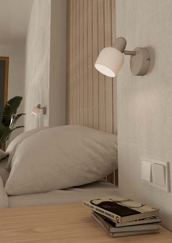 Applique murale - Sable - 8,5x12,5x15cm - Dimmable - E14 - 1x40W