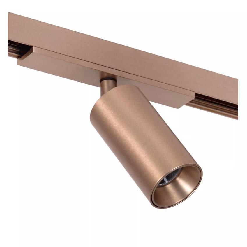 Lucide Premium Linial Bix Railspot - Système de rails monophasé / Éclairage rail intelligent - 48V - 1xLED Dimmable - Champagne