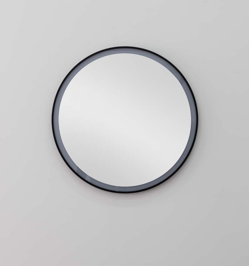 Miroir Fergie rond LED + anti-buée noir Ø80cm