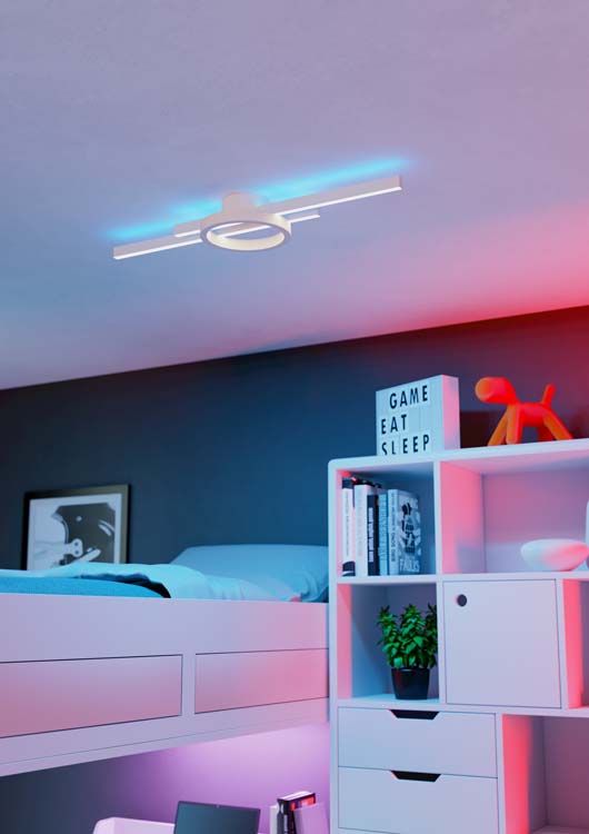 Plafondlamp - wit - 77,5x20x7,5cm - dimbaar - LED - 1x23,5W -2700-6500K + RGB