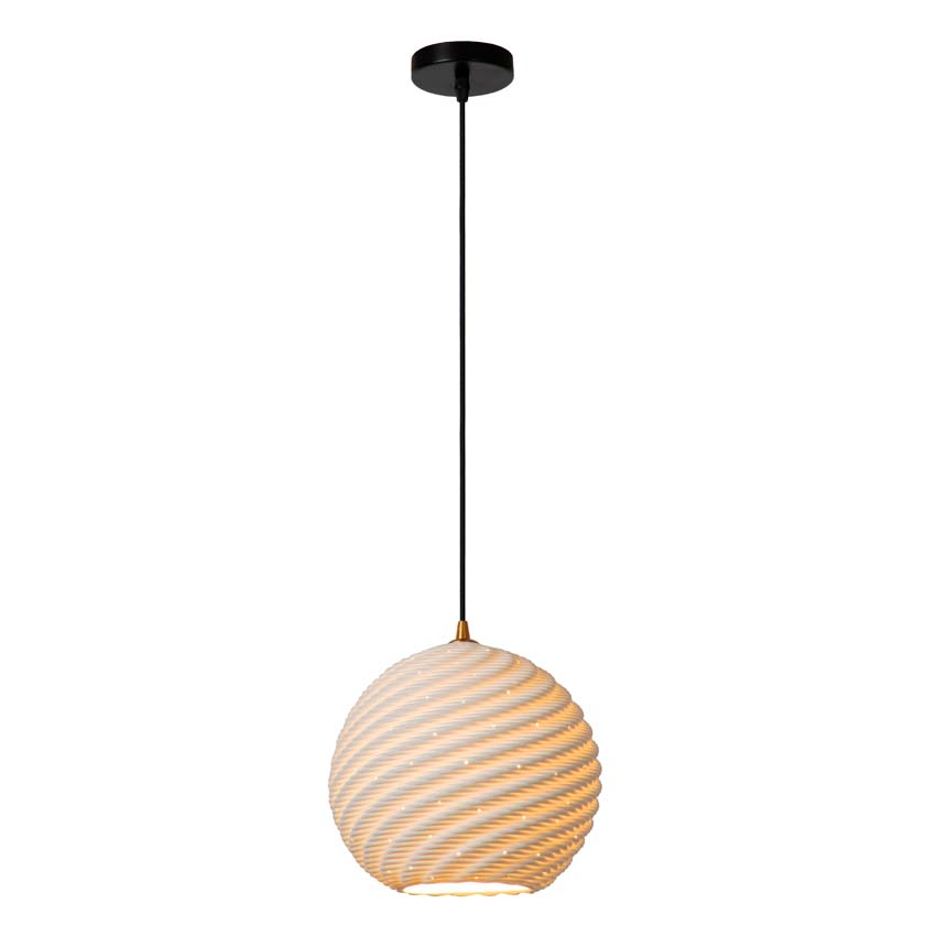 Lucide Bina - Hanglamp - Ø25cm - 1xE27 - Wit