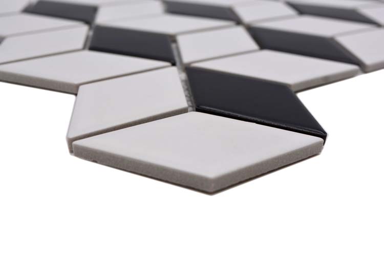 Mosaïque Kubus blanc/noir mat 26,6x30,5cm