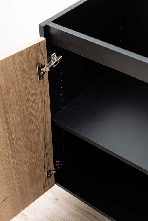 Armoire de cuisine Plenti meuble bas, noir/aspect bois, 50x78cm