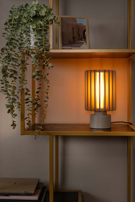 Lucide Lambres - Lampe de table - Ø15cm - 1xE27 - Taupe