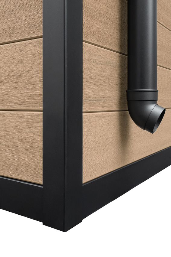 Tuinhuis Yana L WPC stone grey/sandstone 290x290cm dubbele deur
