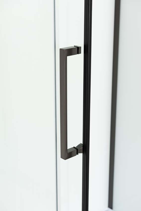 Douchecabine Amani Links gunmetal schuifdeur 90x115x215cm