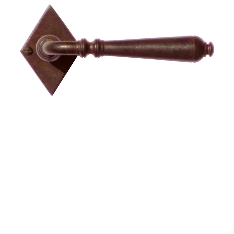 Poignée de porte pro bergamo rouille carreau sans rosace