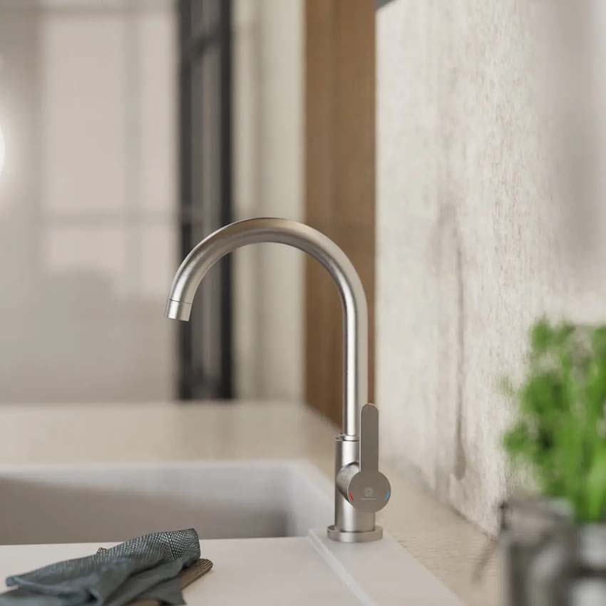 Robinet de cuisine Wasserwerk WK 5 aspect inox