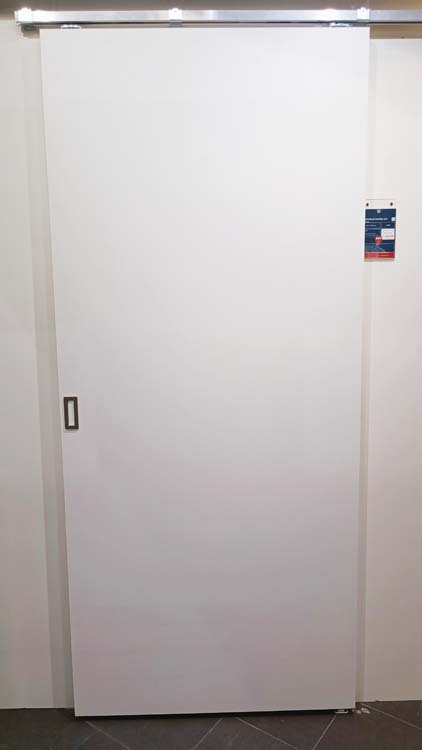 Complete enkele schuifdeur Palladium wit 93x211,5cm + rail inox