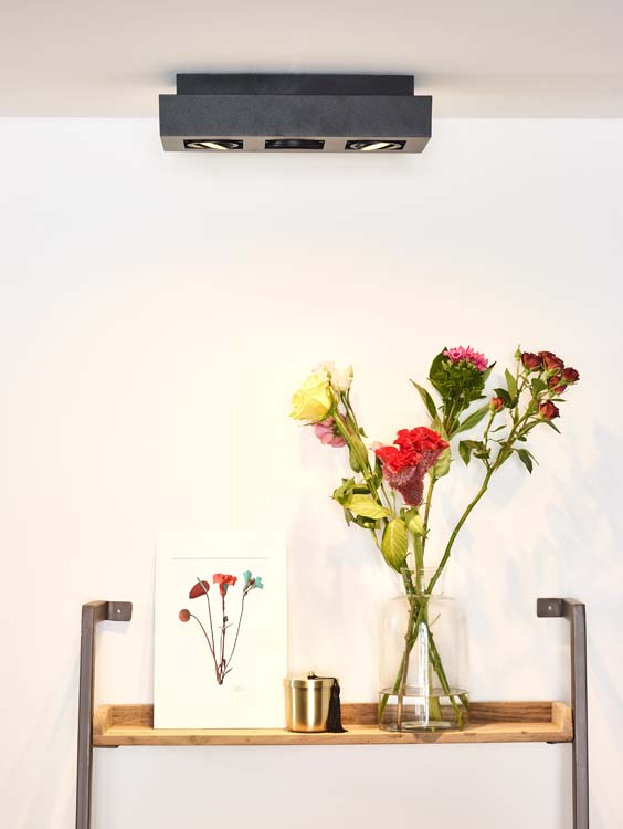 Plafondlamp - zwart - dimbaar - LED - GU10 - 3x5W - 2200/3000K