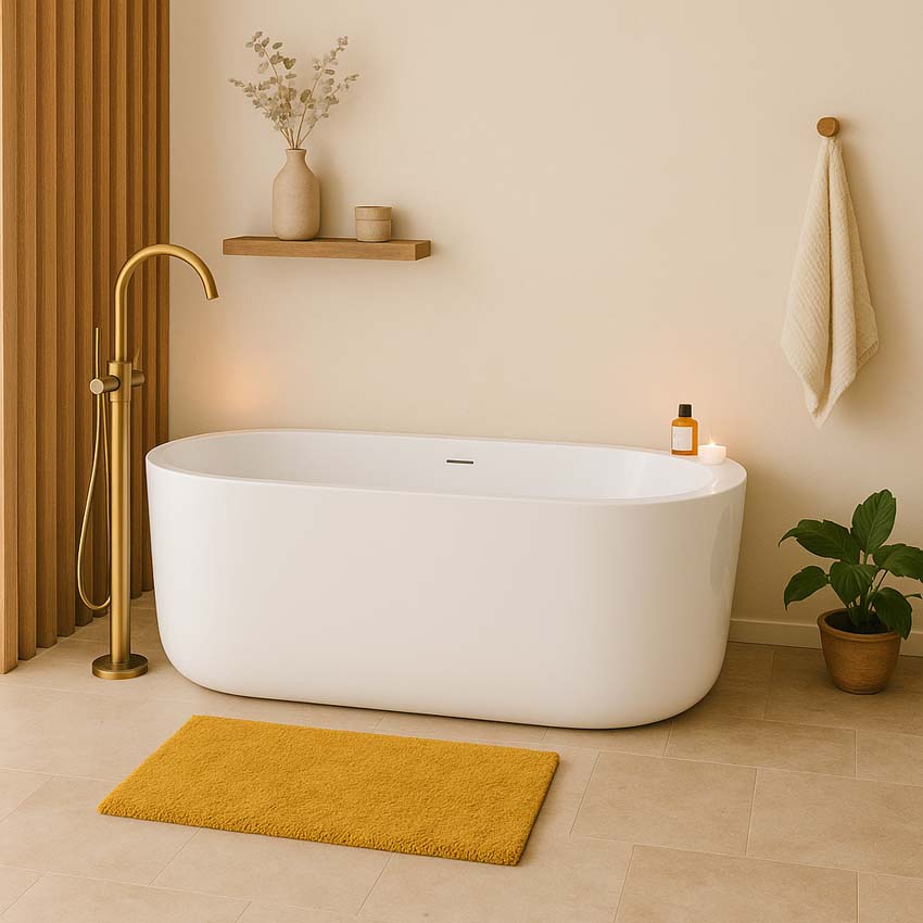 Vrijstaand bad Brad glanzend wit 170x80cm