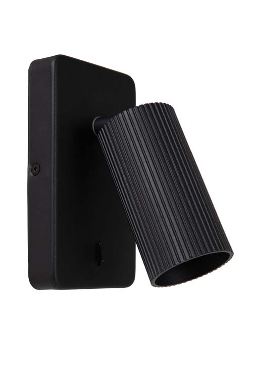 Spot mural - noir - 9x14,9x16cm - GU10 - 40W - nervuré
