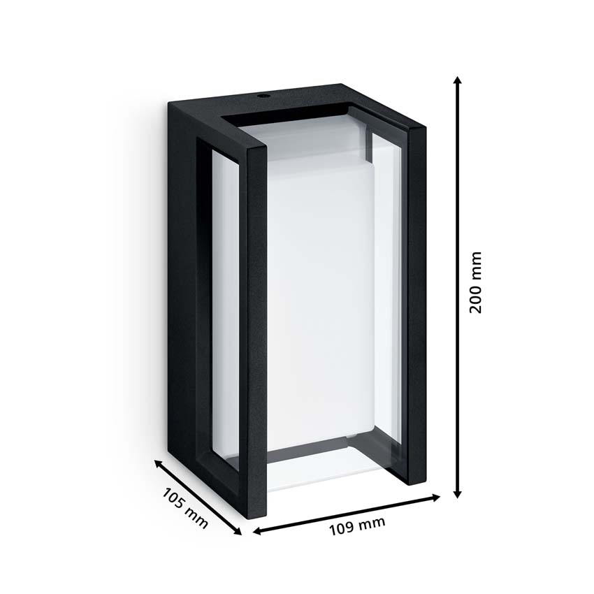 Applique murale extérieure - noir - 20x10,9x10,5cm - LED - 1x12W - 2700K - IP44