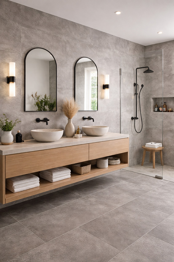 Carrelage de sol et mural Ryan gris 60x120cm