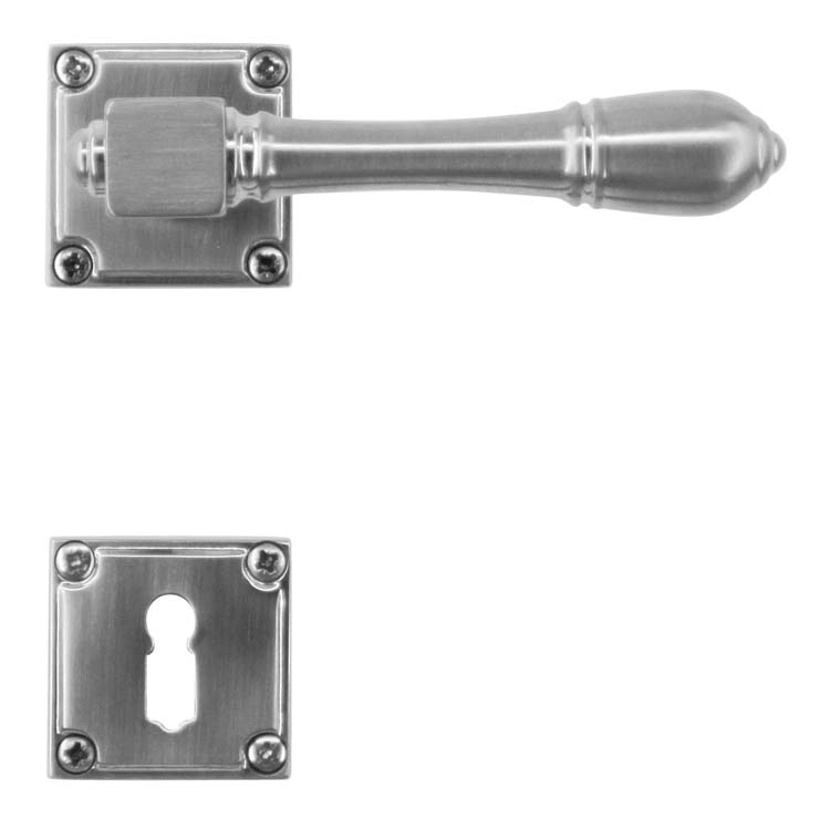 Poignée de porte pro prato look inox rosace barbe