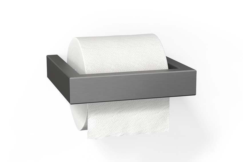 Porte-rouleau Zack Linea graphite fermé adapté pour 1 rouleau de papier toilette