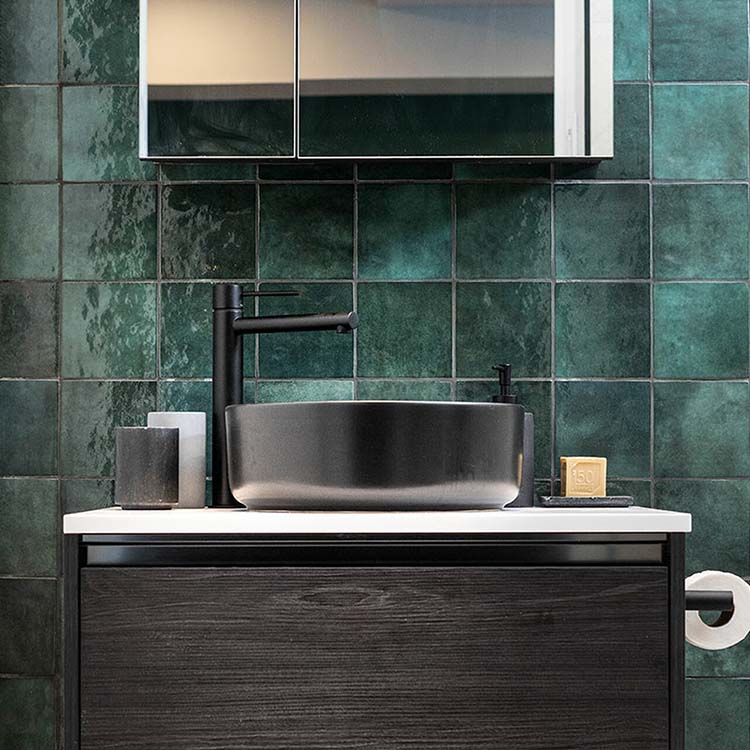 Wandtegel Alisa glanzend groen 13,2x13,2cm