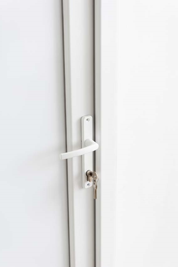 Porte extérieure Lumeo PVC vitrage mat blanc 1100x2100mm droite