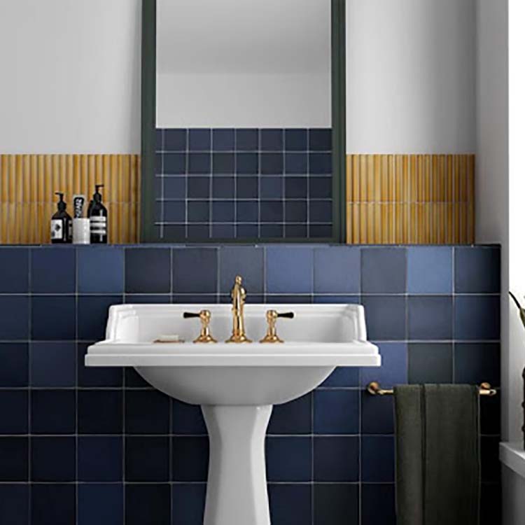 Carrelage mural Trevi mat bleu foncé 13,2x13,2cm