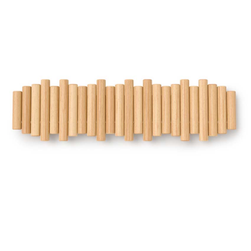 Porte-manteau Umbra Picket bois/plastique naturel 37,5x3x16cm 8 crochets