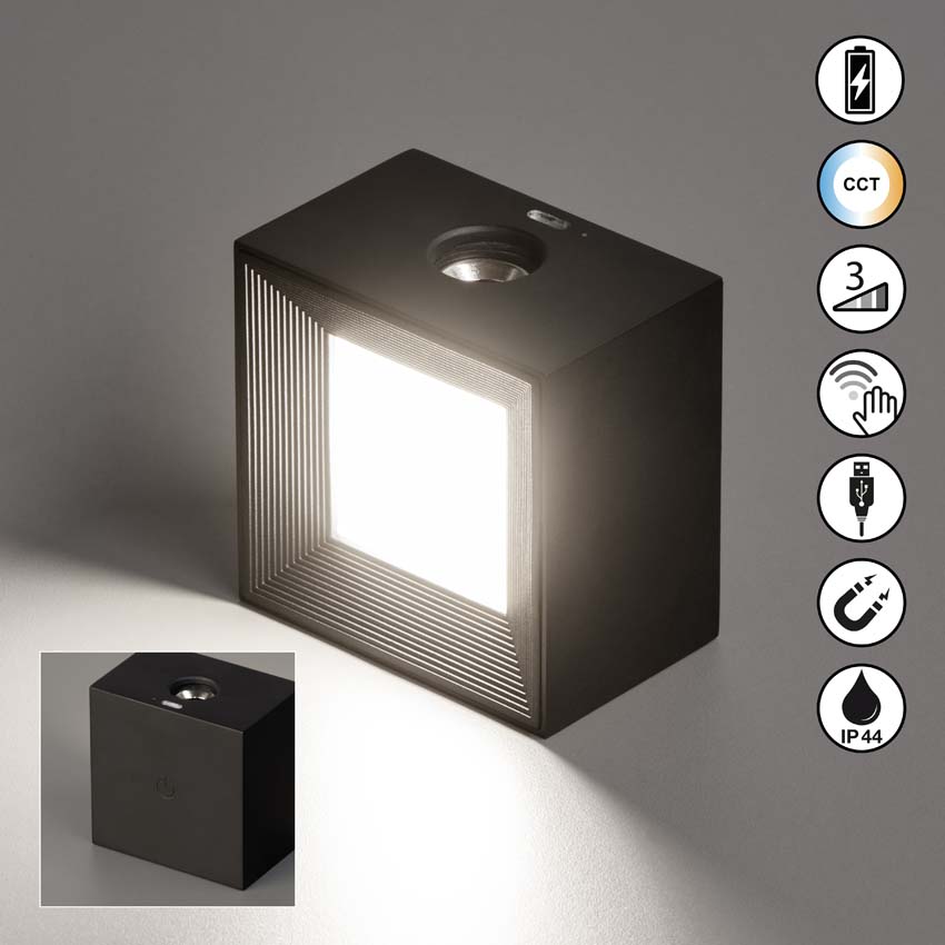 Mix&Match spotkop type C - zwart - 1.5W - 2700K/4000K/5700K - IP44 - met magneet