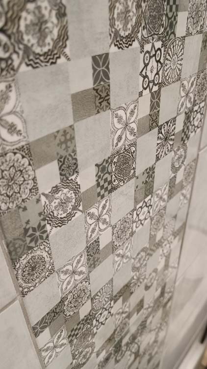 Wandtegel Ediz decor grijs 25x40cm