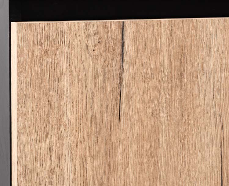 Keukenkast Plenti onderkast zwart/houtlook 60x78cm