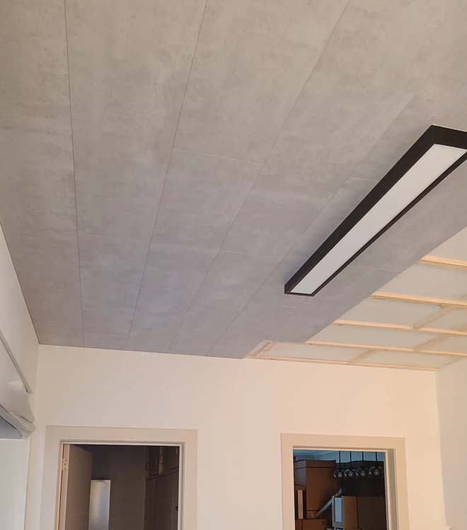 Panneau mural et de plafond Maestro MDF hydrofuge raw concrete 30x120x0,8cm