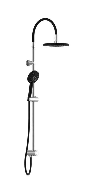 Set de douche avec douche principale Fons chrome/noir Set de douche avec douche principale Fons chrome/noir