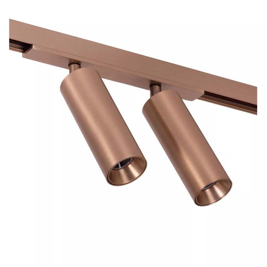 Lucide Premium Linial Moxx Railspot - Système de rails monophasé / Éclairage rail intelligent - 48V - 2xLED Dimmable - Champagne