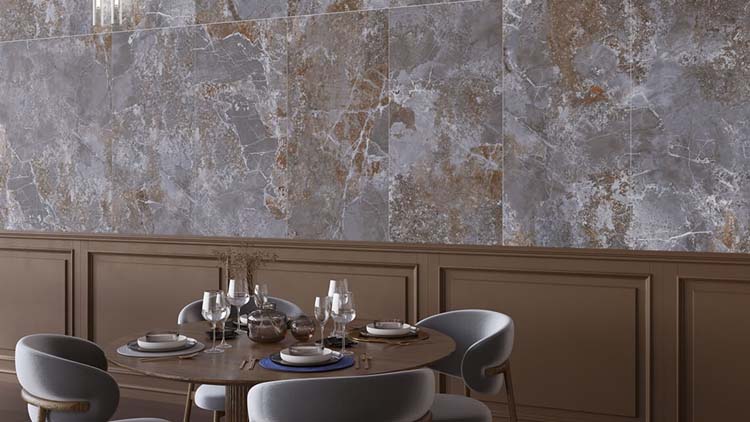 Vloer- en wandtegel Jupiter marmerlook mat grijs 60x120cm