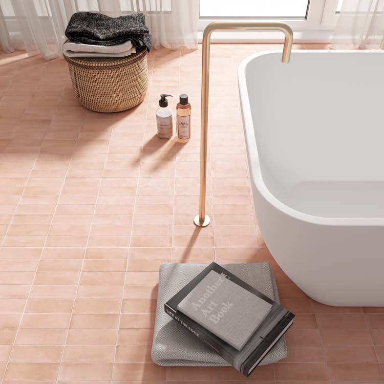 Vloer- en wandtegel Nono Orchard rechthoek mat rose 5x15cm