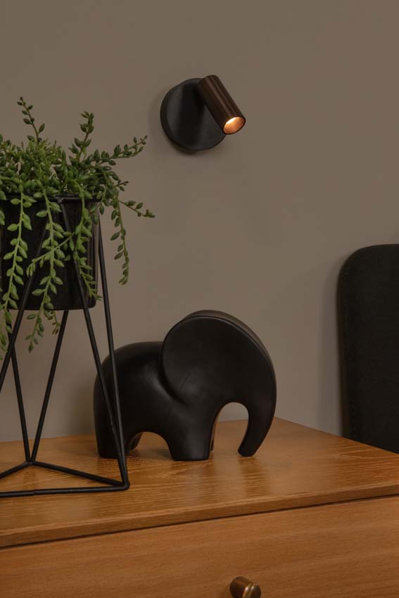 Oplaadbare wandspot Rune - koffie - Ø8,1cm - LED Dimbaar - 1x2W - 2700K/4000K - magnetisch