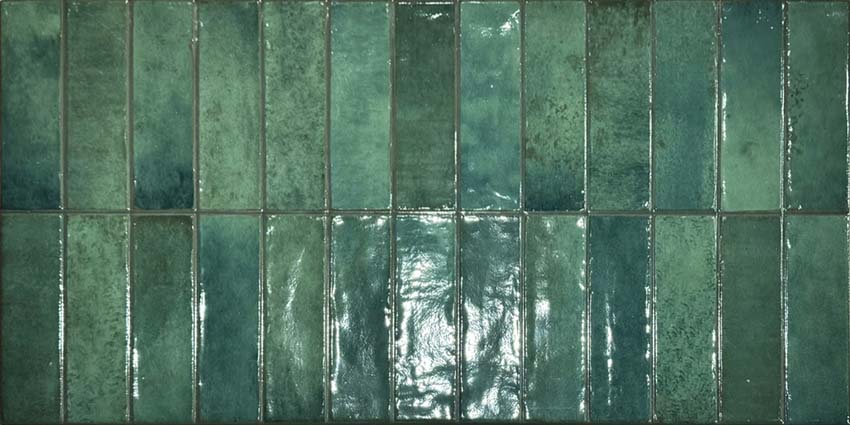 Wandtegel Marrakech glanzend groen 32x62cm