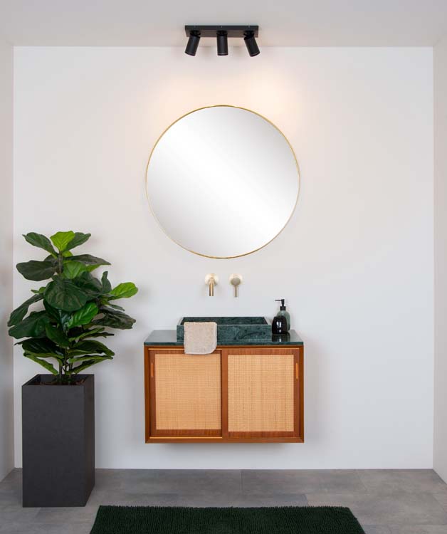 Plafonnier - noir - 3xGU10 - 5W - IP44