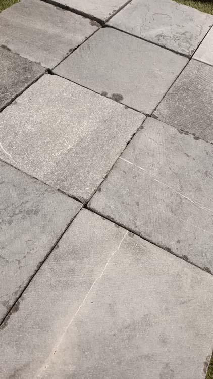 Blauwe steen Vietnam getrommeld 20x20x2cm