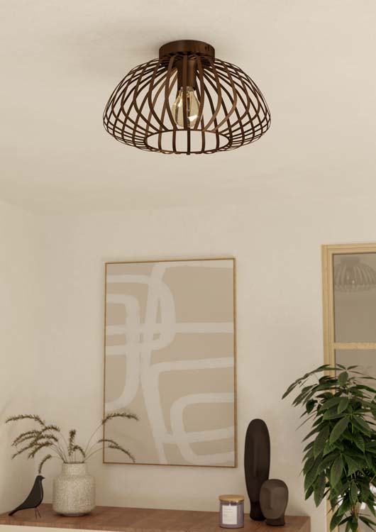 Plafonnier - bronze - Ø38,5cm - dimmable - E27 - 1x40W