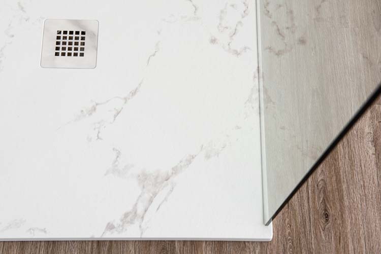Receveur de douche Minimalism composite avec gelcoat aspect marbre 90x90cm