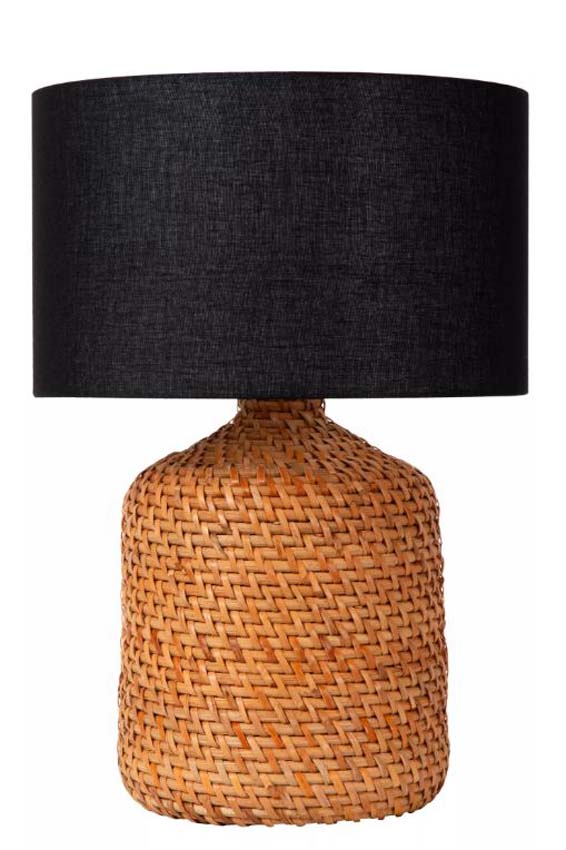 Lucide Premium Arrah - Tafellamp - Naturel - Ø35cm - E27 - 1x40W - Cilinder