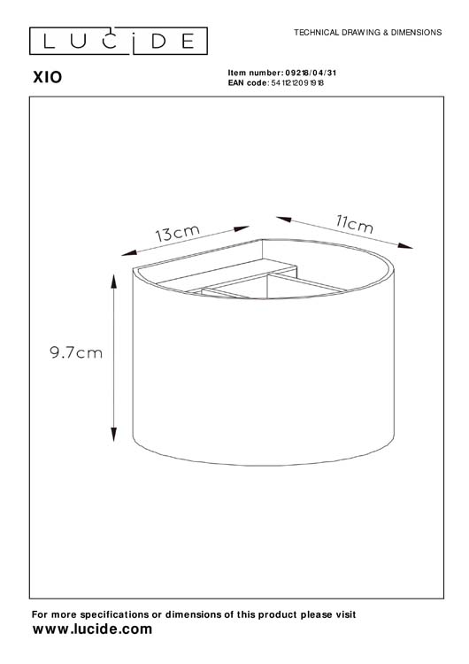 Lucide XIO - Wandlamp - LED Dimb. - G9 - 1x4W 2700K - Gebogen - Wit