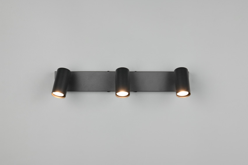 Spot en saillie - noir mat - 41x6x13,5cm - dimmable - GU10/MR11 - 3x5W