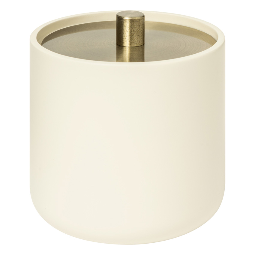 Support pour disques de coton Solane polyrésine beige 10x10x11cm