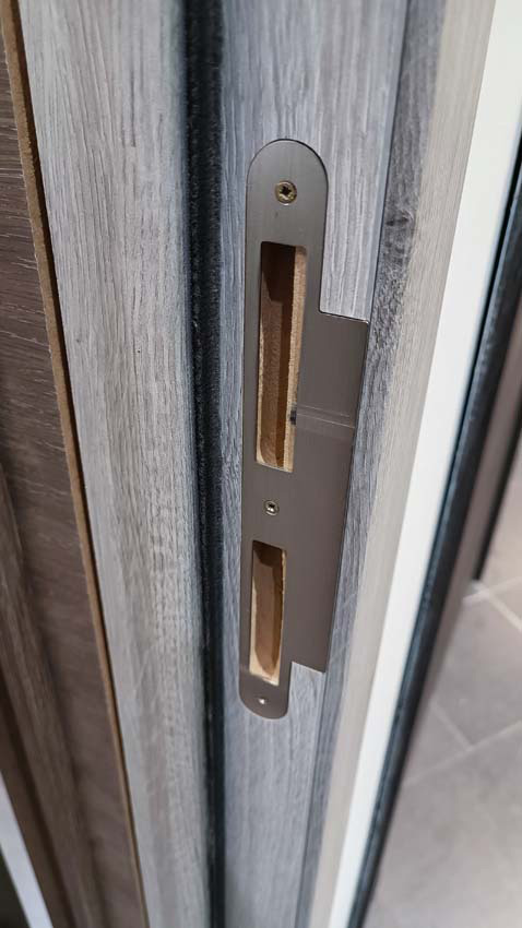 Porte intérieure complète Vintage Milo grise 201,5x63cm tubulaire réversible + châssis 16,5cm